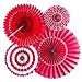 My Mind's Eye - Fancy Red Paper Party Fans - 4 Count - Decorations