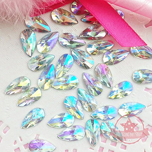 30 pcs 8x13mm Teardrop Light Crystal AB Acrylic Special Effect Rhinestones *ship with FREE GIFT from GreatDeal68*