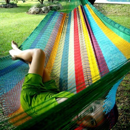 HEAVY-DUTY YUCATAN Cotton String Multicolored Hammock -3 Years Warranty PRODUCT!