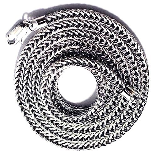 Platinum Plated Mens 3 mm wide 30 inch long Hip Hop Franco Pendant Chain (Available in 3 Colors)