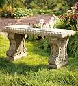 Lightweight Stonecast Classic Outdoor Bench with Scalloped Edges