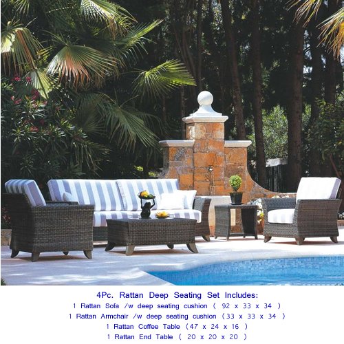 Deep Seating Rattan Patio Set -Maintanence Free Furniture For Your Patio and Garden!