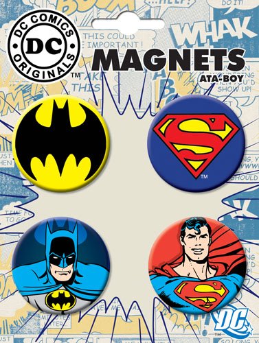  DC Comics Superman and Batman Magnet Set