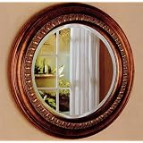 30 Bronze Finish Frame Round Beveled Wall Mirror by Coaster