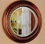 30" Bronze Finish Frame Round Beveled Wall Mirror