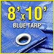 8' X 10' Blue Multi-Purpose 6-mil Waterproof Poly Tarp Cover 8x10 Tent Shelter Camping Tarpaulin by Grizzly Tarps