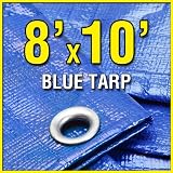 8 X 10 Blue Multi-Purpose 6-mil Waterproof Poly Tarp Cover 8x10 Tent Shelter Camping Tarpaulin by Grizzly Tarps