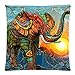 HL HLPPC Polyester Cushion Cover Aztec Elephant Decorative Pillow Case Protector 18 x 18 Inch
