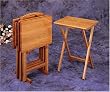 Folding Television Tray Set of 4 in Oak Finish By Coaster Furniture