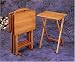 Folding Television Tray Set of 4 in Oak Finish By Coaster Furniture
