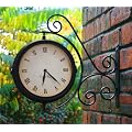Bracket Mounted Outdoor Swivel Clock and Thermometer -31.5cm