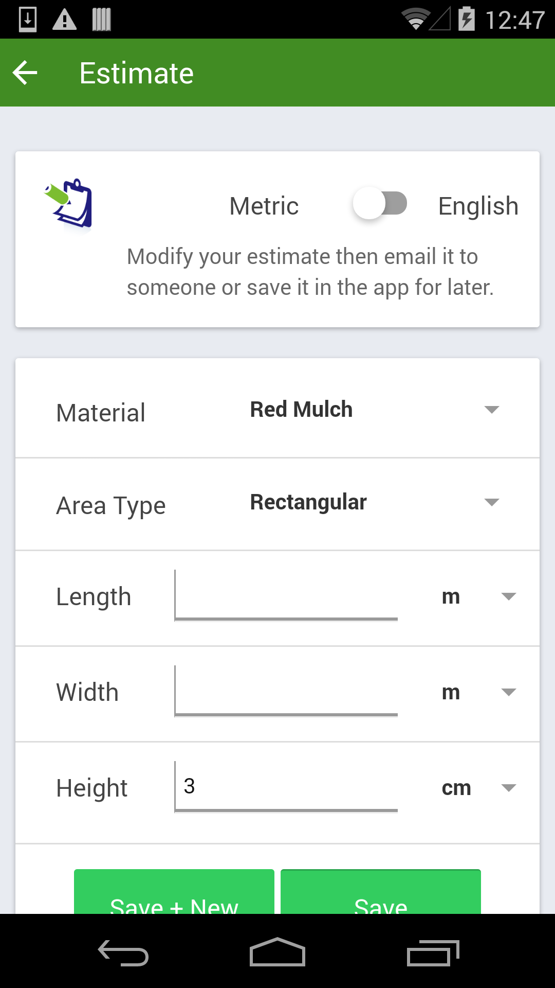 Mulch Calculator Appstore for Android
