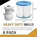 Macaberry Type D Pool Filter Cartridge Replacement Compatible with Summer Waves P57100102, P57000104