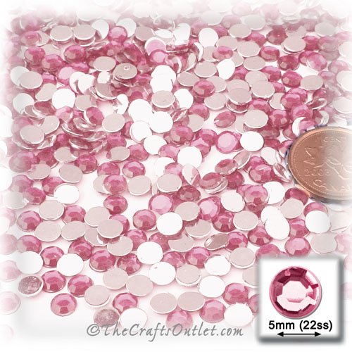 144pc Rhinestones Round 5mm - 21ss flatback Light