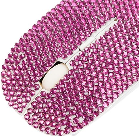 Crystal Case Rhinestone Bling Wireless USB Slimline Flat Computer Mouse (Purple)