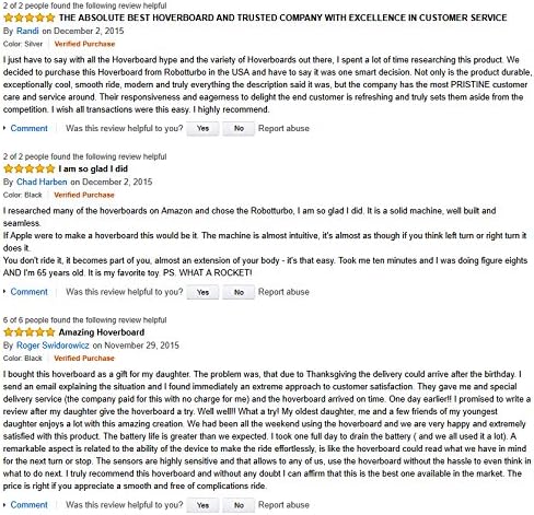 Robotturbo Hoverboard, Self Balancing Scooter with Certified Battery Pack (silver)