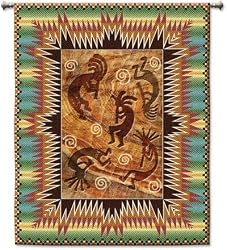 Kokopelli Tapestry Wallhanging Comes With Wall Hanging Rod