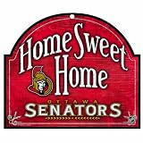 NHL Ottawa Senators 10-by-11 inch Wood Sign Home Sweet Home