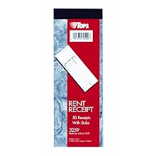 TOPS Rent Receipt Book with Stub, 2.75 x 7.5 Inch, 1-Part, 50 Sheets, White (3259)