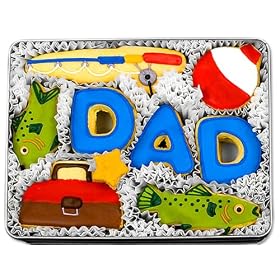 Gone Fishing Decorated Sugar Cookie Gift Tin