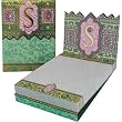 S Monogram Punch Studio Paisley 75-Page mini notepad - magnetic closure jewel on tab