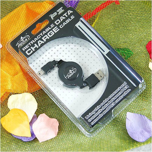 Childrens Toyshop  Computer : PEGA PS3 PG-P3C05 Retractable Data Charger Cable For Playstation 3