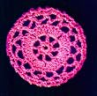 Neon Pink Cartwheel Crocheted Hair Bun Cover- LARGE