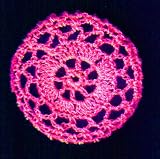 Neon Pink Cartwheel Crocheted Hair Bun Cover- LARGE