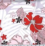 Hawaiian Stretch Poplin Red/Pink