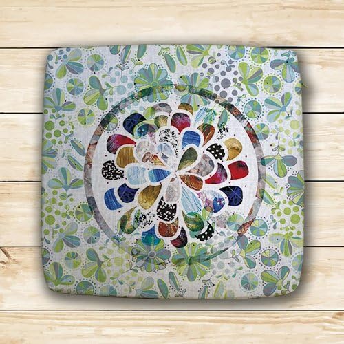 Usaying Personalized Bohemian Colorful Scale Style Pattern Cotton Linen Seat Cushion Chair Pad Square 16",one side