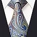 Shlax&Wing Silk Neckties Ties Blue Paisley Wedding Extra Long Size