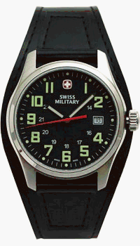 Swiss Military Field II Black Leather Watch