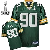 B.J. Raji #90 Green Superbowl XLV Green Bay Packers Reebok NFL Premier All Stitched Replica Jersey - XXX-LARGE