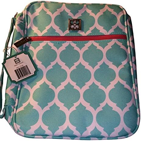 Canvas 10.5 x 8 x 2 Zipper Bible Case with Carrying Handle Brooke Teal
