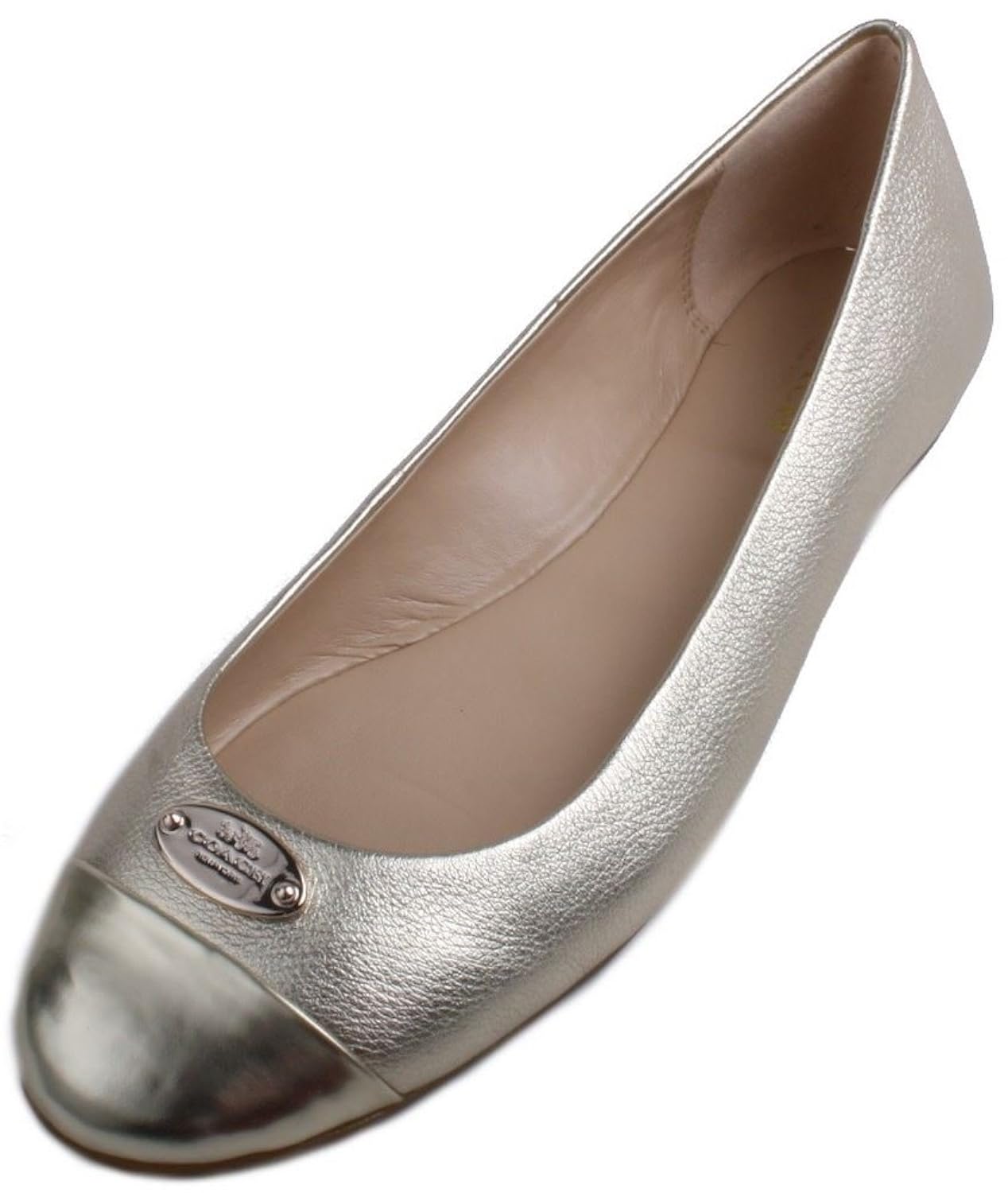 Coach Ashley Womens Metallic Platinum Tumbled Leather Coach Ashley Womens Metallic Platinum Tumbled Leather