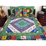 5p Indian Sari Bedding Bedspread Coverlet Duvet King by NovaHaat