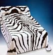 Soft Black and White Zebra Stripe Blanket Queen or Full Bed