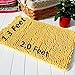 Hughapy Chenille Bathroom Rug Non Slip Bath Mat Extra Soft and Absorbent Shaggy Rugs Plush Carpet Mats for Bathroom Living Room (Yellow, 23.6x15.7 inch)