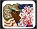Decorated Mouse Pad with eel, moray, coral