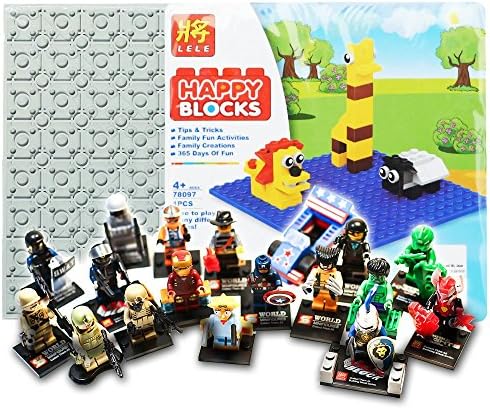 Grey LEGO ® Base Plate with Bonus Random Lego Pack That Can Provide Avengers, LOTR, Harry Potter, Star Wars, Simpsons, Knights, X-Men, and More Mini Figurines *SOLD &amp; SHIPPED FROM US*