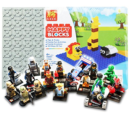 Grey LEGO ® Base Plate with Bonus Random Lego Pack That Can Provide Avengers, LOTR, Harry Potter, Star Wars, Simpsons, Knights, X-Men, and More Mini Figurines *SOLD & SHIPPED FROM US*