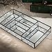 J Devlin Glass Art – Elegant Small Mirrored Vanity Tray – Clear Textured Vintage Stained Glass with Compartments – 10 x 5.5