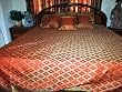 Indian Bedding Set-7p Orangered Floral Sari India Bedding Bedspread Duvet King/ Queen.