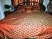 Indian Bedding Set-7p Orangered Floral Sari India Bedding Bedspread Duvet King/ Queen.