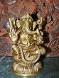 Ganesh Statue-Ganesha Sitting On Lotus Base In Brass From India 8 Inches
