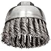 Weiler Wire Cup Brush, Threaded Hole, Stainless Steel 302, Partial Twist Knotted