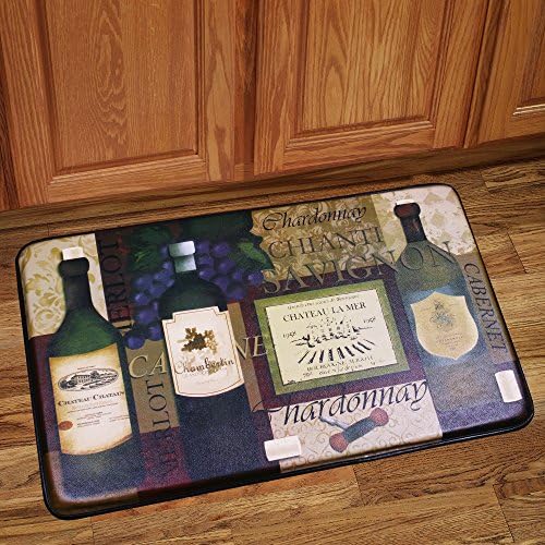 Memory Foam Anti Fatigue Chef Design Kitchen Floor Mat Rug 30" x 18" French Wine