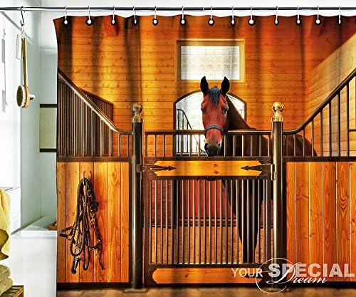 Bath Shower Curtain gold autumn waterfall fall