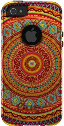 Custom OtterBox Commuter Series Case for Apple iPhone 5 5S - Orange Teal Yellow Tribal