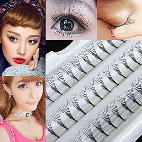 2014 new Makeup Women 60 pcs Individual Black False Eyelash Cluster Eye Lashes Extension Tray